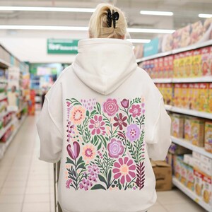 TAN FLORAL HOODIE main image 1
