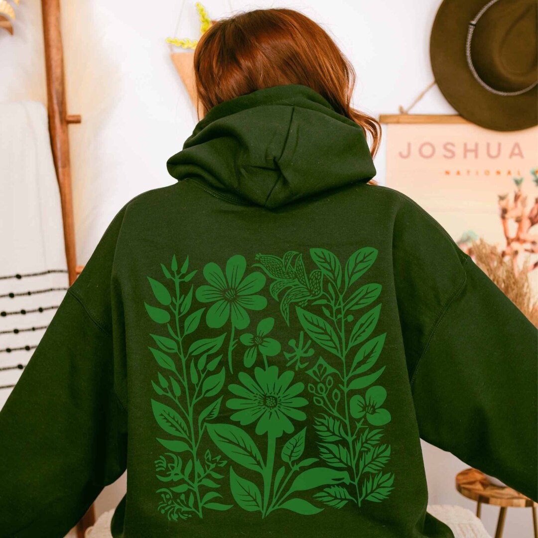 Green Cropped Pressed Hoodie