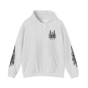 Nature Hoodie: Forest Tree Hooded Sweatshirt Ash