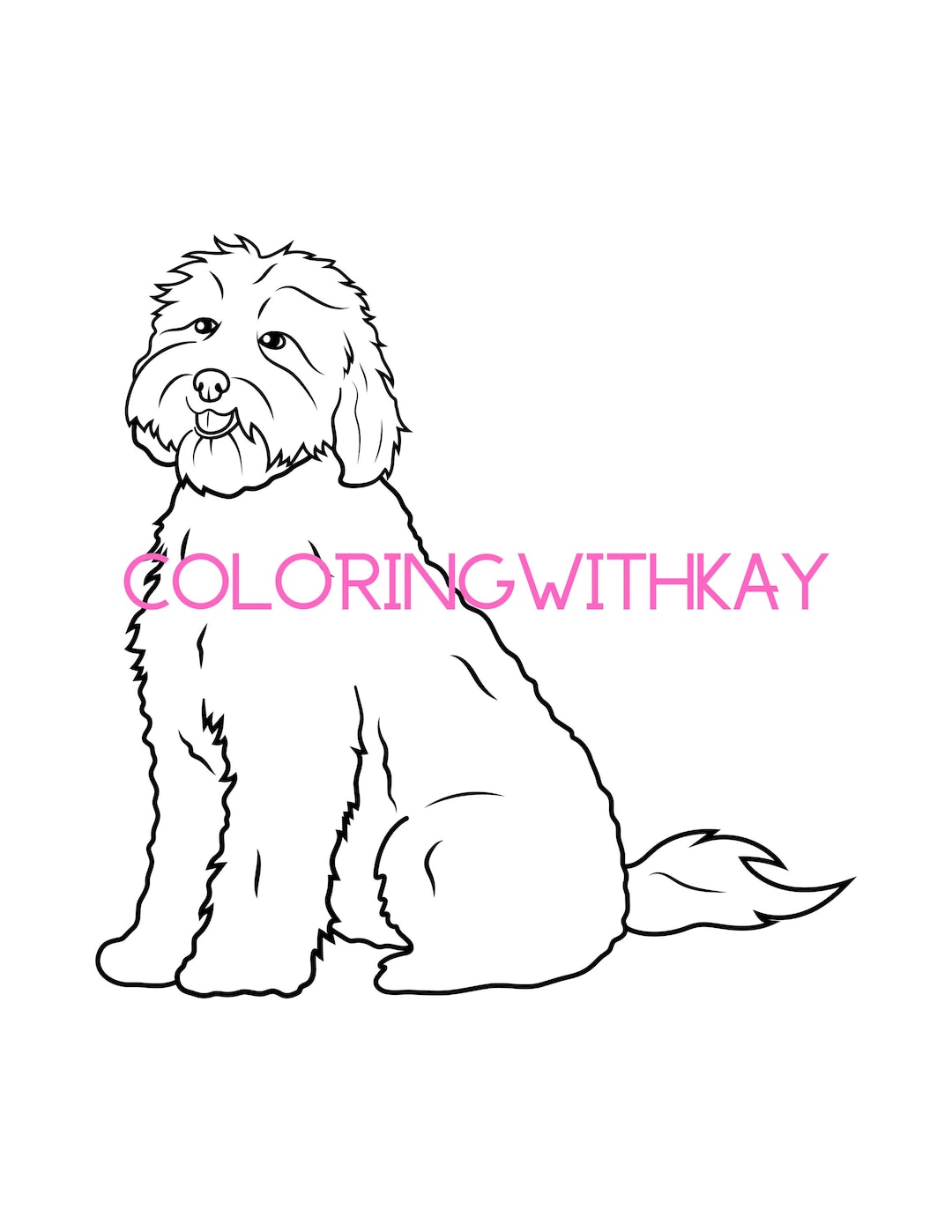 Golden Doodle Coloring Sheets - Etsy