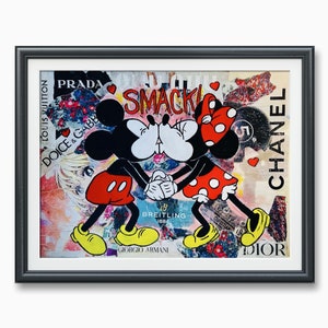 Mickey & Minnie original Painting – Signed Graffiti Pop Art by Limaxart – Disney Street Art, Collector’s Wall Decor