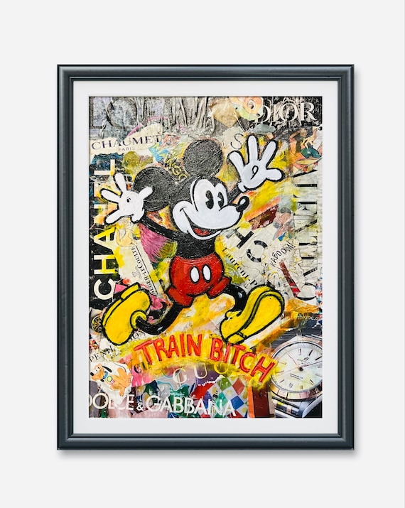 ミッキーマウスのポップアート絵画 - カラフルな都会のストリート
