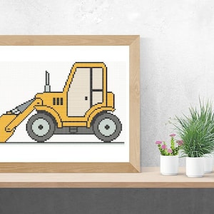 Cross Stitch PDF Pattern Backhoe