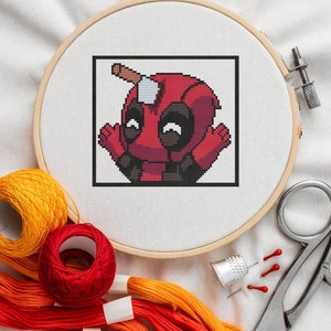 Patrón de punto de cruz em PDF de Deadpool