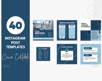 Medical Instagram Templates | Healthcare Social Media, Canva Editable