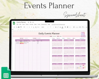 Events Planner Google Sheets Template, Event Planning, To Do Tracker, Event Calendar, Task Organizer Spreadsheet, Productivity Planner
