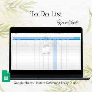 To Do List Spreadsheet | Google Sheets Task Tracker | Task Planner Spreadsheet | Digital Planner | Digital To Do List | Digital Task Tracker