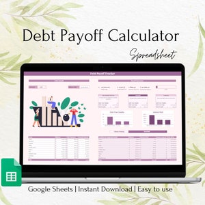 Calculadora de pago de deudas para Google Sheets, rastreador de deudas, Snowball, calculadora Avalanche, planificador de deudas, rastreador de pago de préstamos