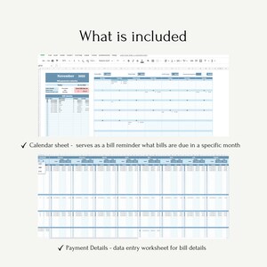 Bill Payment Tracker Spreadsheet | Google Sheets Bill Calendar | Bill ...