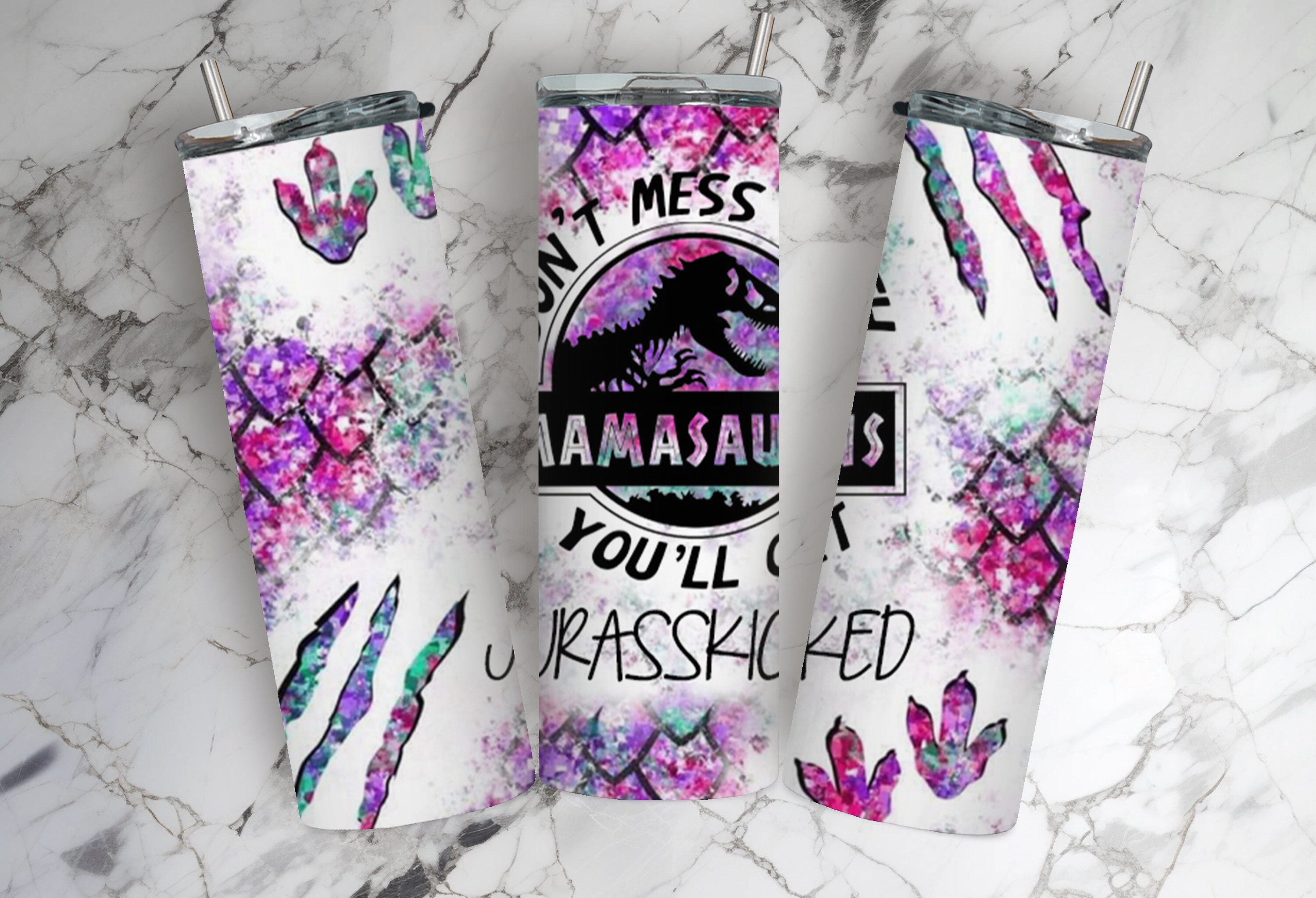 Purple Milkyway Mamasaurus Tumbler – Stay Sassy Designs