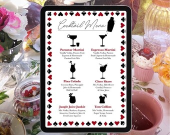 Alice in Wonderland Menu Template - Etsy