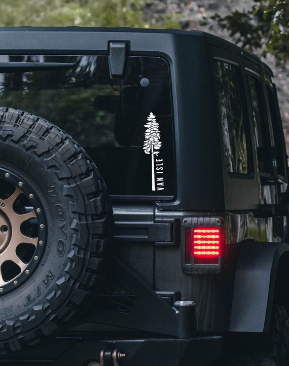 Van Isle Tree Decal, Vancouver Island Vinyl Sticker, Old Growth, West Coast