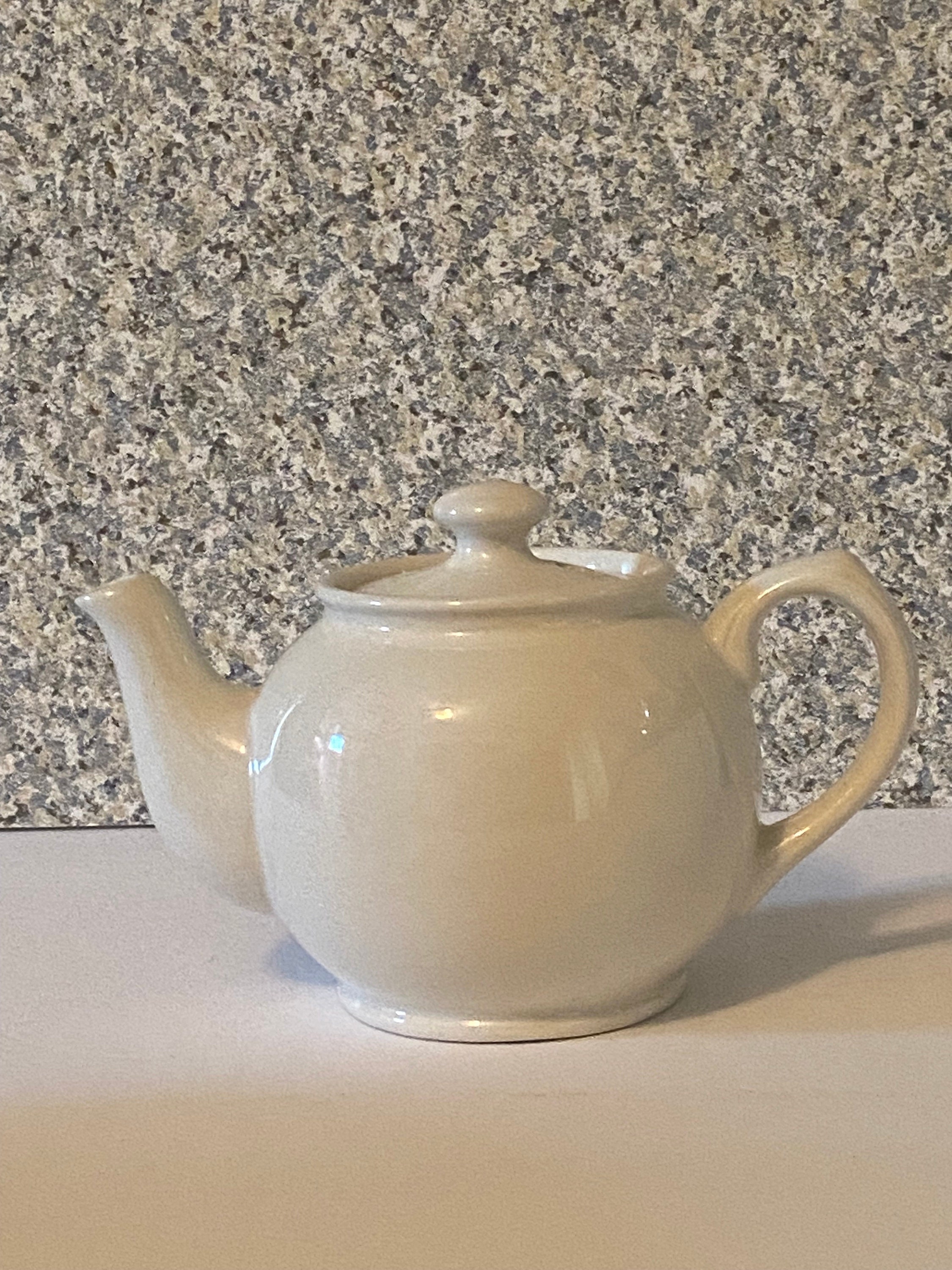 Sadler tea for One White Porcelain Brown Betty Teapot Etsy