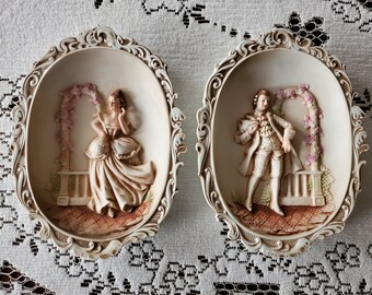 Lefton 3-D Lord and Lady Wall Art Pair