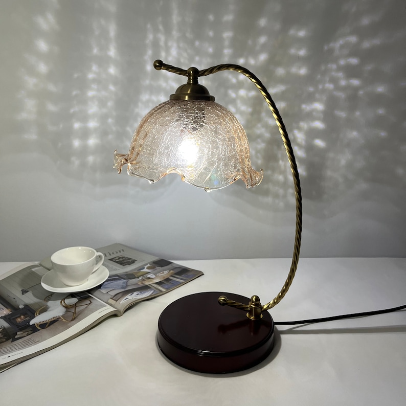 Vintage Lamp Flower Table Lamp Lily Flower Lamp Nightlight Desk Lamp Home Decor Housewarming Lamp Desk Accessory Poison image 4