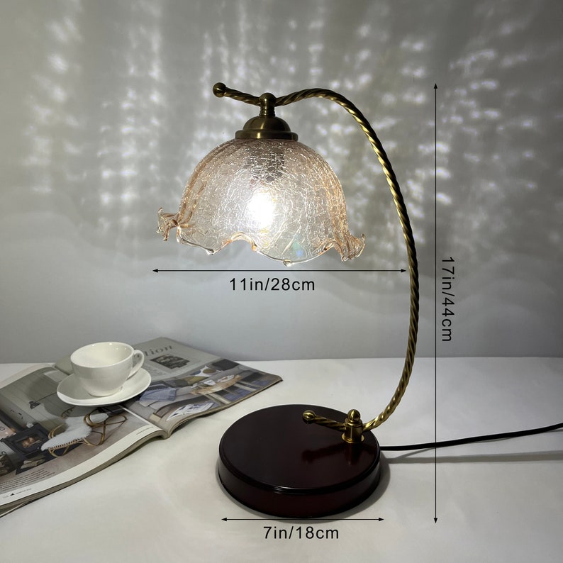 Vintage Lamp Flower Table Lamp Lily Flower Lamp Nightlight Desk Lamp Home Decor Housewarming Lamp Desk Accessory Poison image 7