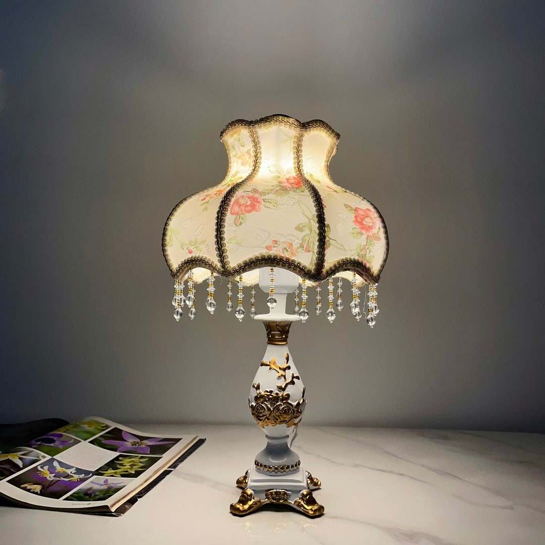 Vintage Lamp Flower Table Lamp Rustic Lamp Nightlight Desk Lamp Home