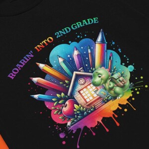Roarin&#39; into second grade T-shirt, Back to School 2nd grade, 2nd grade shirt, Cute Dino Shirt, First Day of School, 2nd Grader