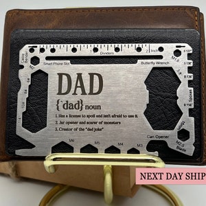 Regalo de Navidad para papá, Tarjeta de mensaje de inserción de billetera para nieto, Regalo para esposo, Tarjeta de billetera multiherramienta personalizada, Regalo de Navidad