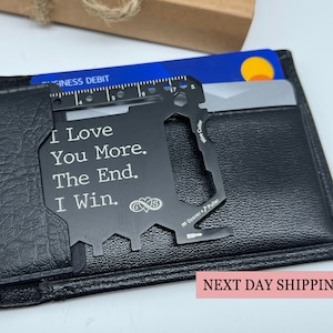 Te amo más al final Gano tarjeta para esposo / Tarjeta de regalo de aniversario / Regalo para novio / Regalo de Navidad para hombres / Regalos personalizados para padrinos