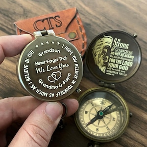 Personalized Gift for Grandson, Baptism Gift Compass, First Communion Gift, Customize Graduation Gift Compass, Engraved Adventurer Compass