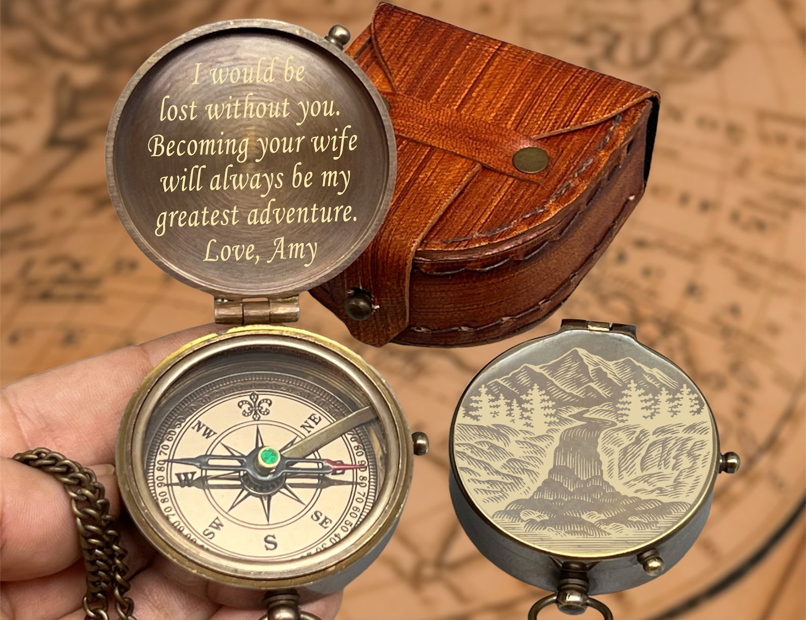 Personalized Engraved Compass Custom Gift for Baptism Etsy