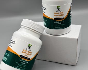 Organic Maca Root Capsules | Natural Energy Support | 60 Gelatin Capsules | Vitality Boost | Non-GMO Supplement