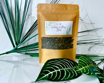 Mezcla de té de hierbas para el bienestar de las mujeres, té de hierbas orgánico, té de equilibrio hormonal, té de hojas sueltas, 100% orgánico, vegano, mezcla de hierbas calmante