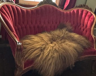 HEIMDALL sheepskin hide, real Icelandic sheepskin rug, bark-tanned hide