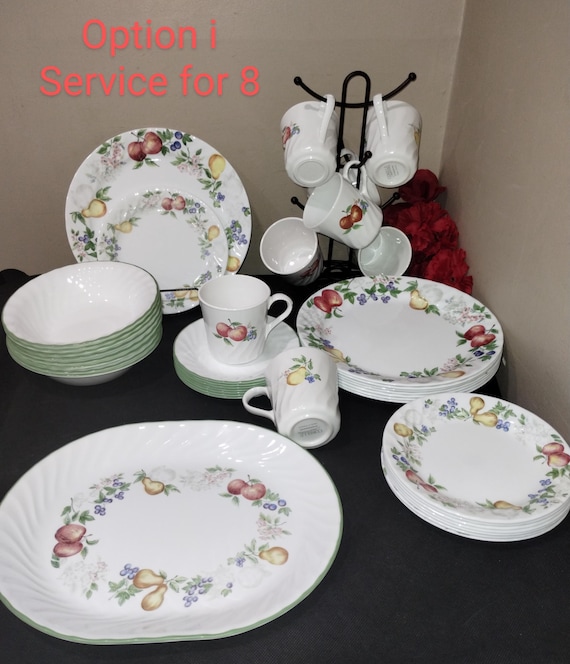 CORELLE 花とフルーツ柄 皿 10枚セット Corelle Chutney - Various Items - Free Shipping!! - Etsy