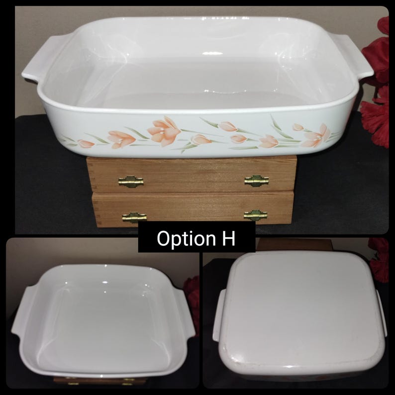 Vintage Peach Floral Corningware Casserole Dishes - Free Shipping! - Etsy