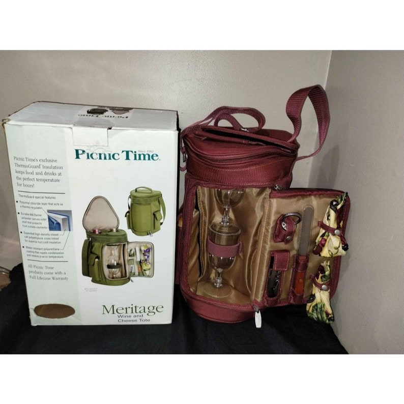 Picnic Time Meritage Wine and Cheese Tote Riviera Collection Etsy