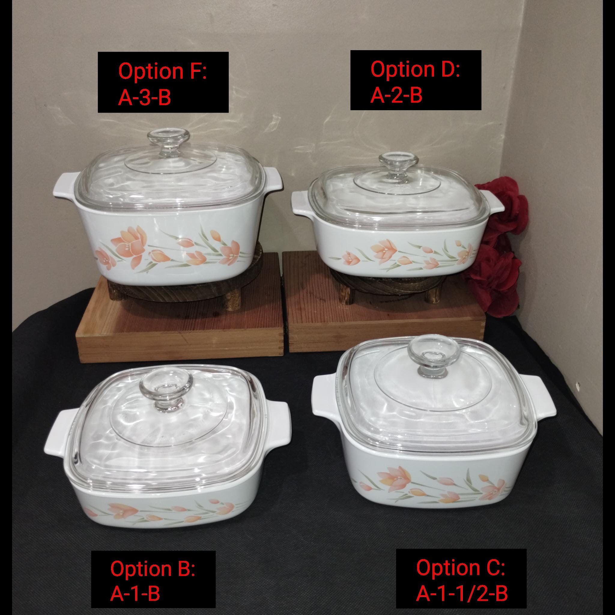 Vintage Peach Floral Corningware Casserole Dishes - Free Shipping! - Etsy