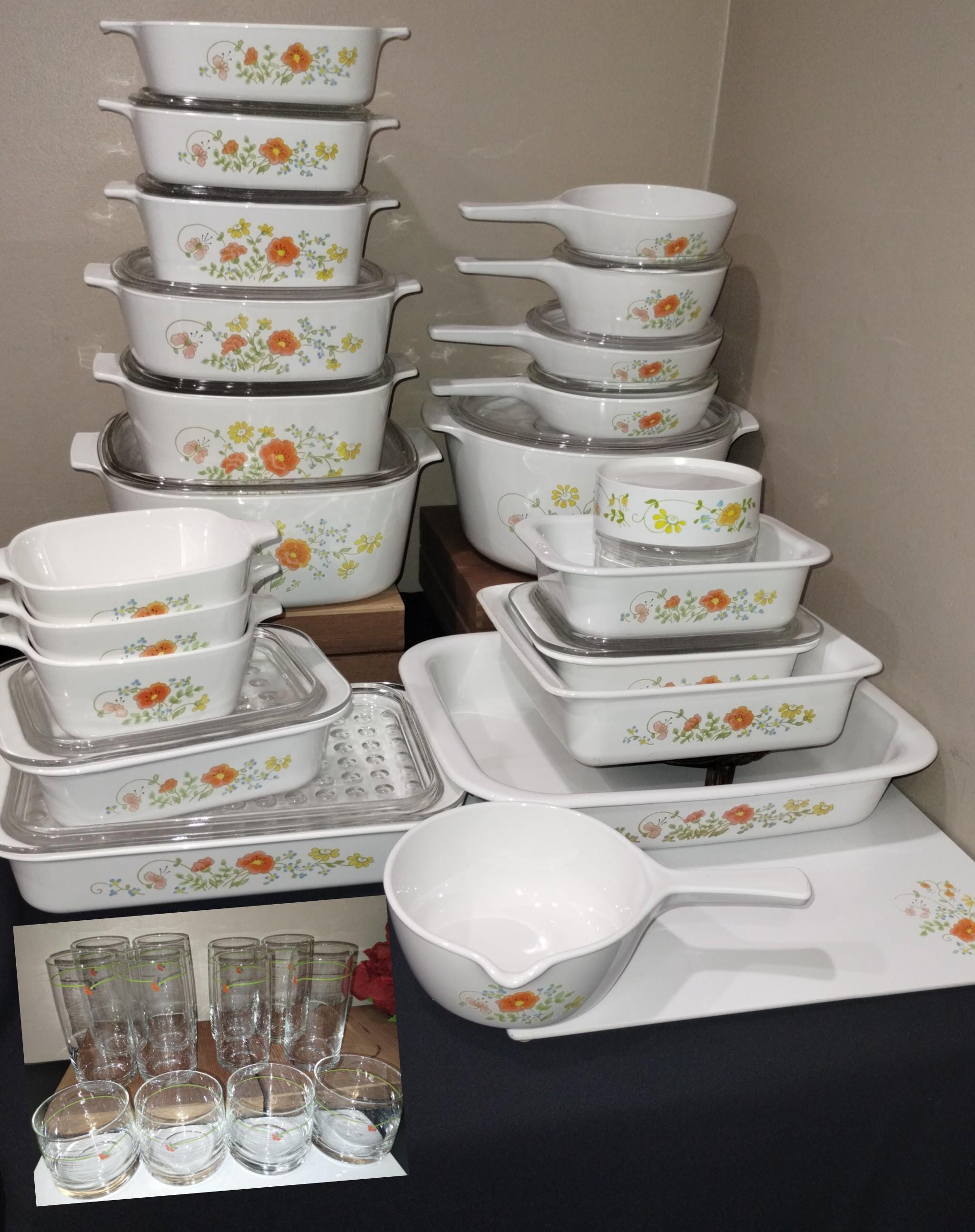 All New Items Added - Vintage Corning Ware 'wildflower' Casseroles