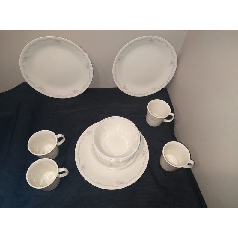 Vintage Corelle 'english Breakfast' Dinnerware Set Etsy