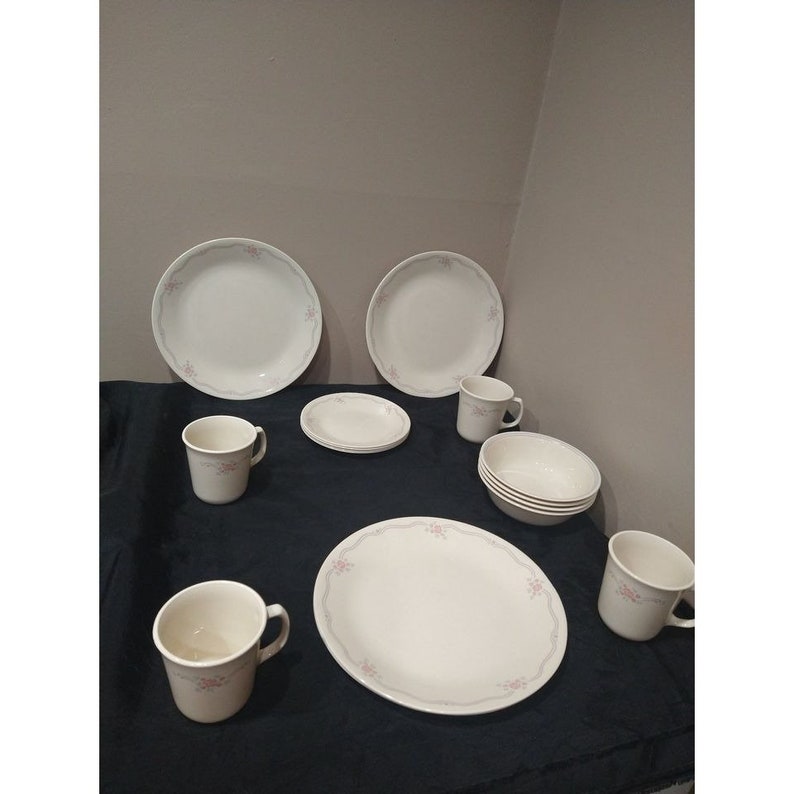 Vintage Corelle 'english Breakfast' Dinnerware Set Etsy