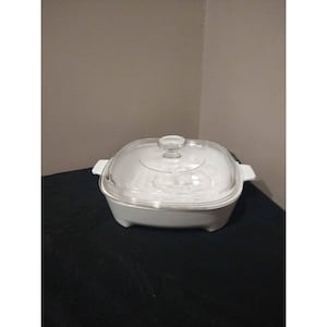 Vintage F. B. Rogers Silver Co. Covered Electric Warming Casserole Dish  Pyrex Insert 