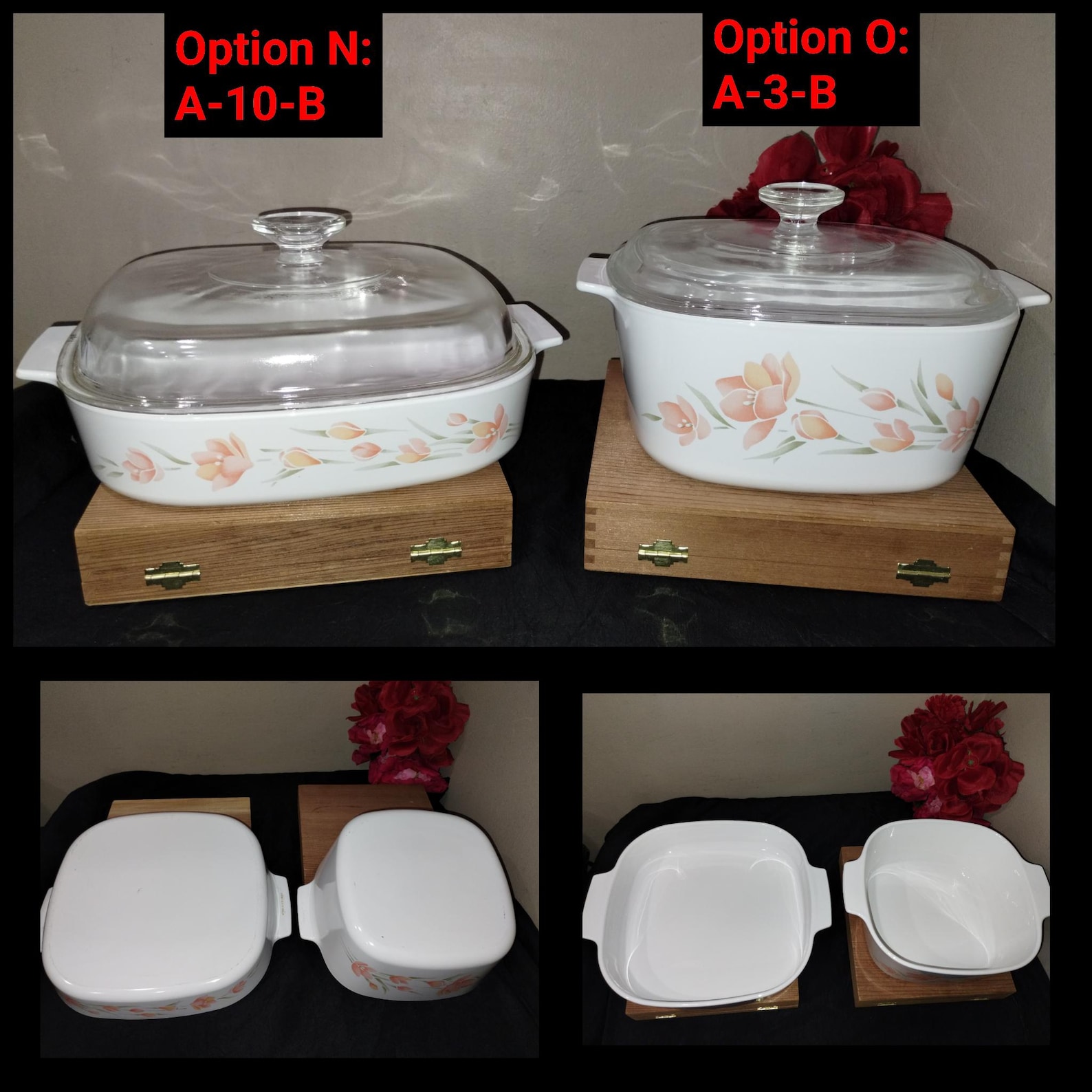 Vintage Peach Floral Corningware Casserole Dishes - Free Shipping! - Etsy