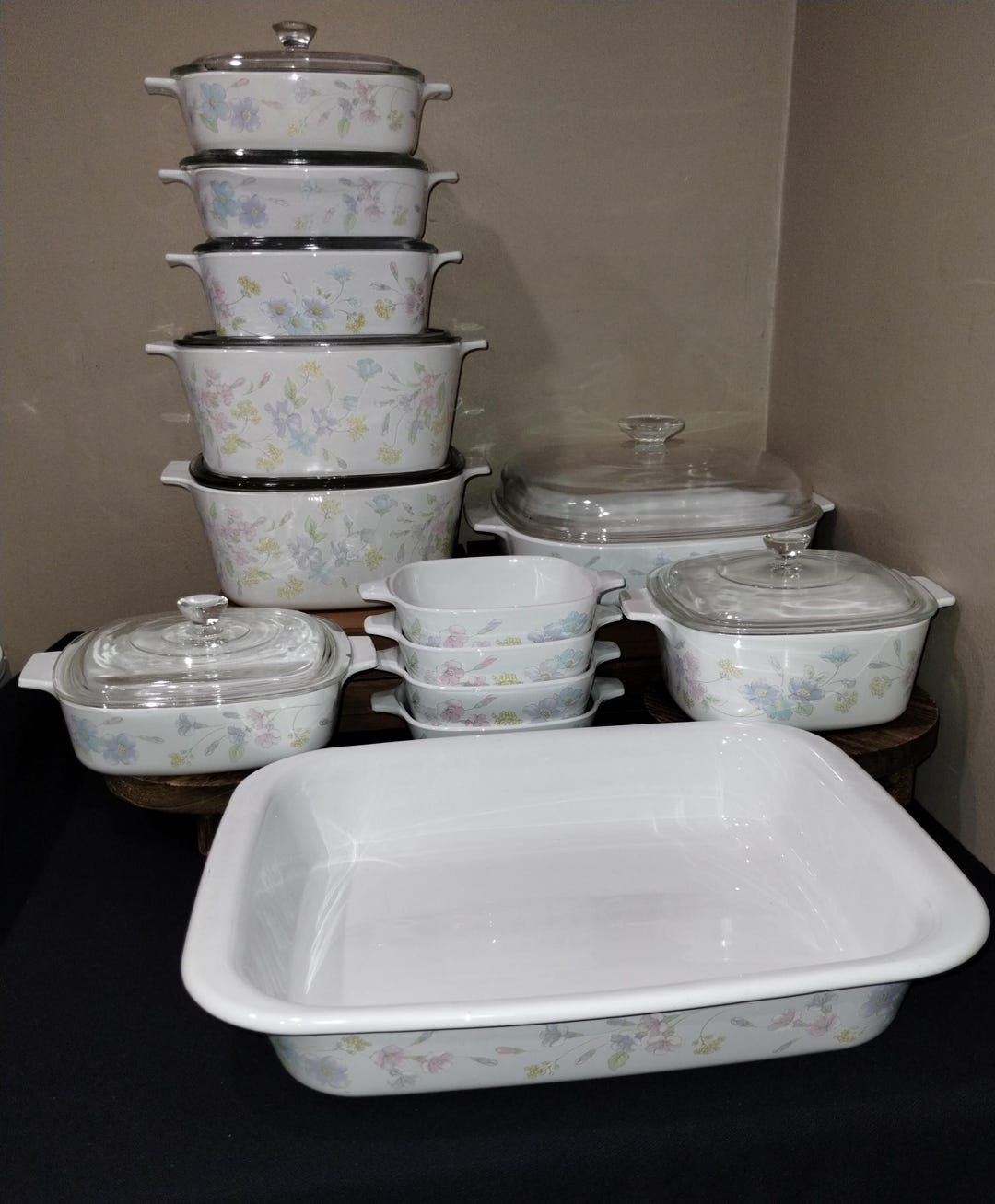 Vintage Pastel Bouquet Bakeware by Corning Ware - Etsy