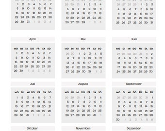 Planer, Kalender, digitaler Kalender, Januar, Februar, März, Organizer, 2024,