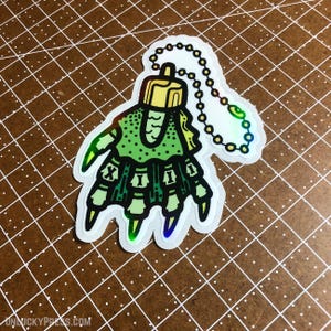 Lucky Swamp Creature Hand Vinyl Sticker