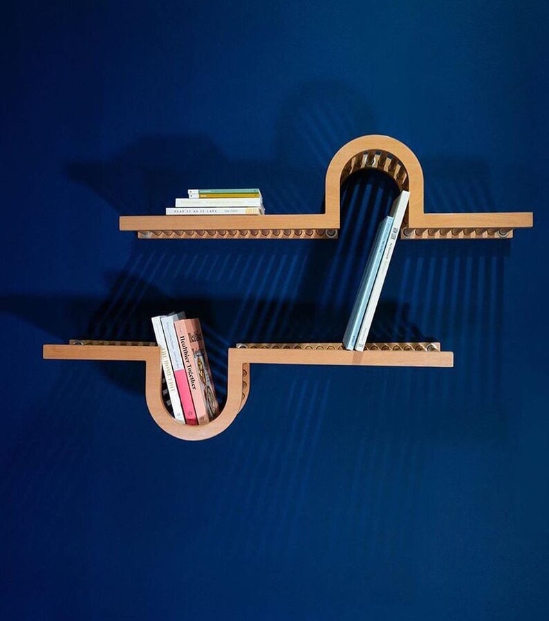 Book Shelf Wall Shelf Floating Shelf Wooden Shelves Wooden Etsy