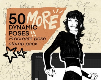 50 autres tampons Dynamic Art Poses pour procréer - Tableau des poses inclus dans le téléchargement !