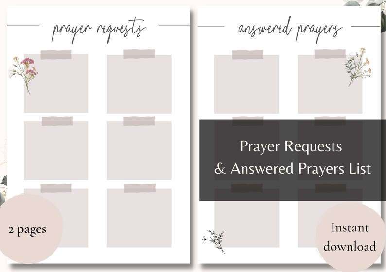 Printable Prayer Requests Answered Prayers Prayer Points Etsy