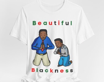 Schöne Schwärze - Vater N Sohn (betend), schwarzer Geschichtsmonat, schwarzer Stolz, afrikanische Kultur, schwarzes T-Shirt, schwarzes Positivitäts-T-Shirt