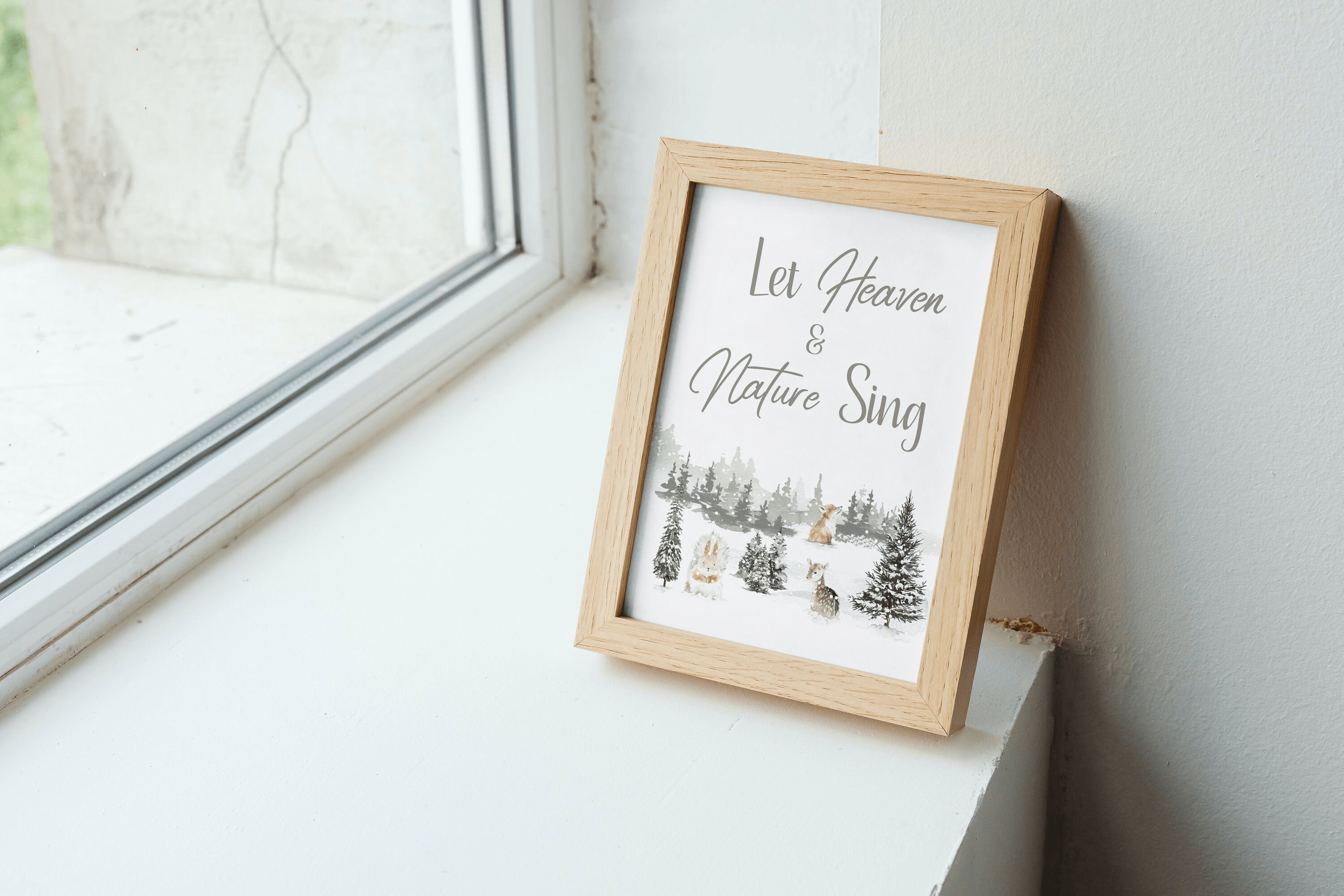 Let Heaven and Nature Sing Printable Wall Art Digital Art Christmas ...