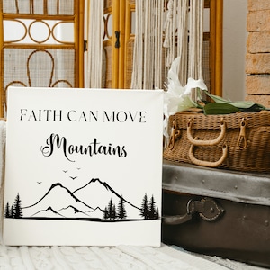 Faith Can Move Mountains Print | Motivational Christian Poster | Faith Wall Art | Inspirational Scripture | High-Resolution Printable Art