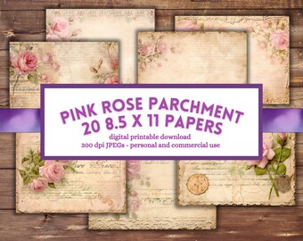 Rosa Pergament Digitales Papier: Antikes Fotopapier (Digitaler Download)