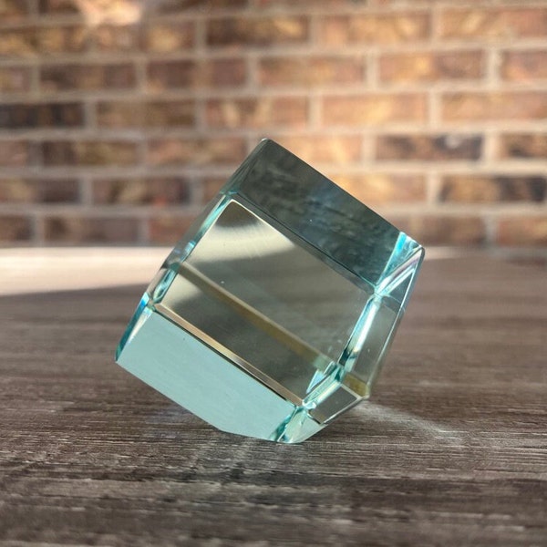 RARE Aqua Green Obsidian Cube, Volcanic Glass from Mexico 5.6oz