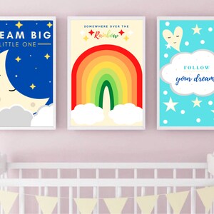 Póster A4 de arte de pared para niños, decoración de arte para guardería de bebés, carteles de pared para niños